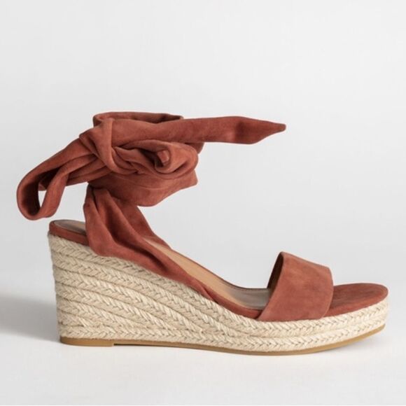 & OTHER STORIES Suede Lace Up Espadrille Wedges size 7 - Picture 4 of 10